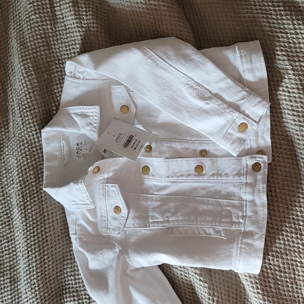 Janie and Jack 2T White Jean Jacket